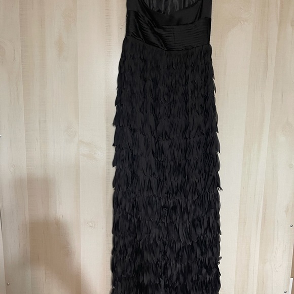 JS Collections black halter feather formal dress 2 - Picture 7 of 16